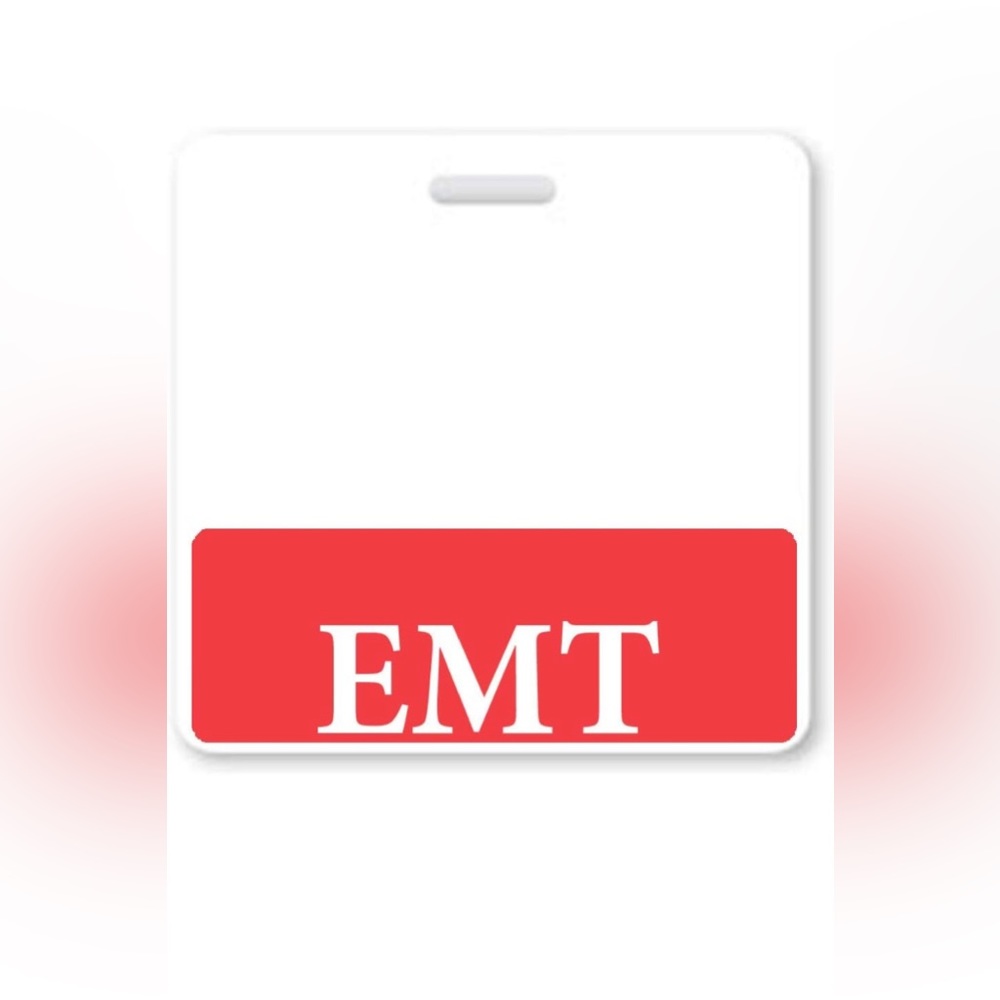Horizontal Tear Resistant CardsDouble Sided ID Emergency Medical Technicians EMT